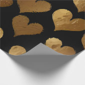 Cute Gold Hearts Cadeaupapier (Hoek)