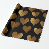 Cute Gold Hearts Cadeaupapier (Uitgerold)