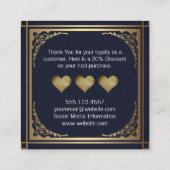 Cute Gold Hearts Hartelijk dank |  goudgrens Kortingskaartje (Achterkant)