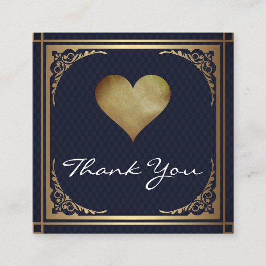 Cute Gold Hearts Hartelijk dank |  goudgrens Kortingskaartje (Voorkant)