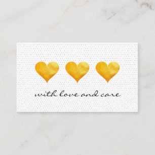 Cute Gold Hearts Hartelijk dank Visitekaartje
