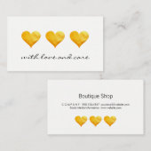 Cute Gold Hearts Hartelijk dank Visitekaartje (Voorkant / Achterkant)