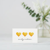 Cute Gold Hearts Visitekaartje (Staand voorkant)