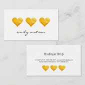 Cute Gold Hearts Visitekaartje (Voorkant / Achterkant)