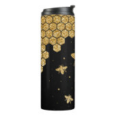 Cute Gold Honey Bee Thermosbeker (Gedraaid links)