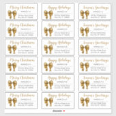 Cute Gold Kerstmis Bow Holiday Adresetiketten Sticker (Vel)