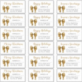 Cute Gold Kerstmis Bow Holiday Adresetiketten Sticker (Voorkant)