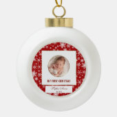 Cute Gold Lijst Mijn eerste kerstfoto-Baby Cera Keramische Bal Ornament (Voorkant)