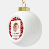 Cute Gold Lijst Mijn eerste kerstfoto-Baby Cera Keramische Bal Ornament (Rechts)
