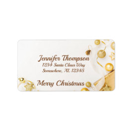 Cute Gold Merry-kerstlabel Etiket