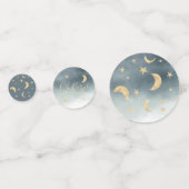 Cute gold moon sterren blue waterverf baby shower confetti (Voorkanten)