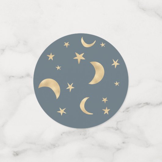 Cute gold moon sterren blue waterverf baby shower confetti (Kleine voorkant)