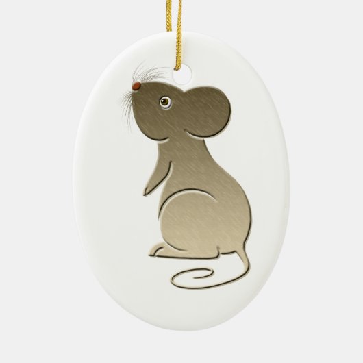 Cute Gold Mouse Ornament (Achterkant)