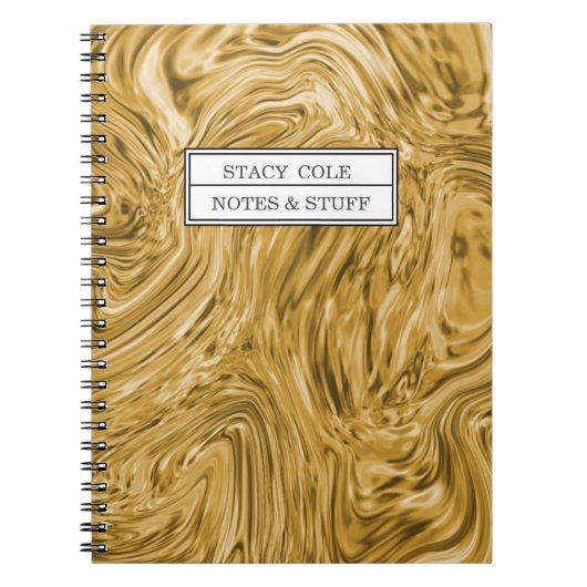 Cute Gold Paint Name Persoonlijk Notitieboek (Voorkant)
