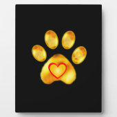Cute Gold Paw op zwart Fotoplaat (Voorkant)
