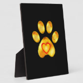 Cute Gold Paw op zwart Fotoplaat (Zijkant)
