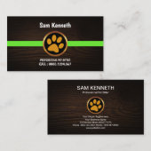 Cute Gold Paw Print Wood Grain Pet Sitter Visitekaartje (Voorkant / Achterkant)