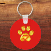 Cute Gold Paw Sleutelhanger (Voorkant)