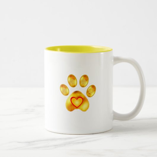 Cute Gold Paw Tweekleurige Koffiemok (Rechts)