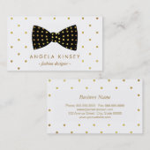 Cute Gold Polka Dots Ribbon Bow Visitekaartje (Voorkant / Achterkant)