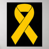 Cute Gold Ribbon Childhood Cancer Awareness Women Poster (Voorkant)