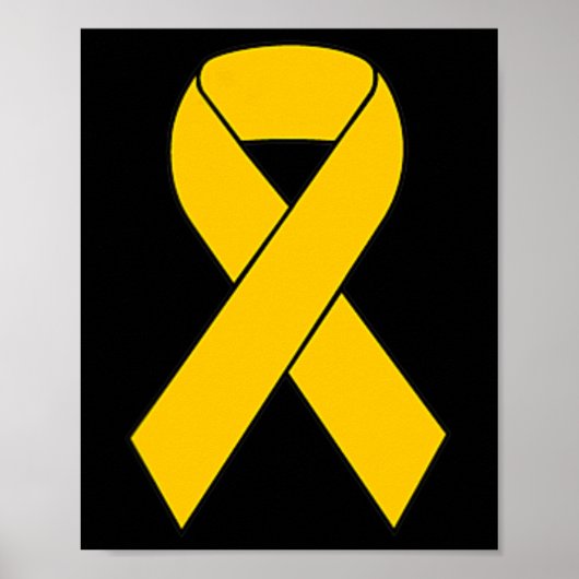 Cute Gold Ribbon Childhood Cancer Awareness Women Poster (Voorkant)