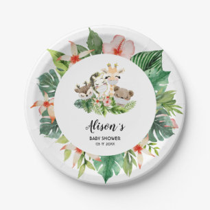 Cute Gold Safari Friends Bord Baby shower papier