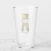 Cute Gold Snowman Kerstmis Glas (Achterkant)