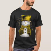 Cute Gold Snowman T-shirt (Voorkant)