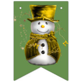Cute Gold Snowmen Kerstmis Vlaggetjes (Tweede vlag)
