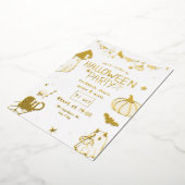 Cute Gold Spooky Halloween Party Folie Uitnodiging (Gedraaid)
