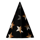 Cute Gold Star Black Wizard Feesthoedjes (Achterkant)