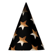 Cute Gold Star Black Wizard Feesthoedjes (Voorkant)