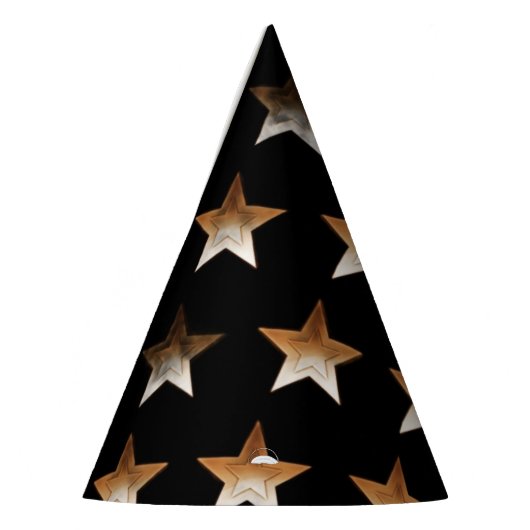 Cute Gold Star Black Wizard Feesthoedjes (Links)