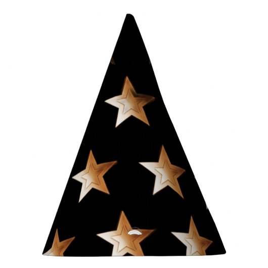 Cute Gold Star Black Wizard Feesthoedjes (Rechts)