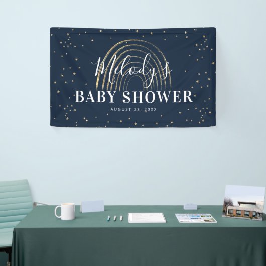 Cute Gold Star en Rainbow-Baby shower Spandoek (Beurs)