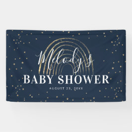 Cute Gold Star en Rainbow-Baby shower Spandoek