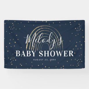 Cute Gold Star en Rainbow-Baby shower Spandoek