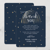 Cute Gold Star en Rainbow neutraal Baby shower Bedankkaart (Voorkant / Achterkant)