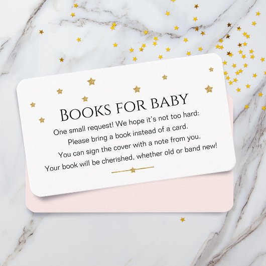 Cute Gold Stars Books for Baby request Informatiekaartje