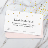 Cute Gold Stars Diaper Raffle Informatiekaartje