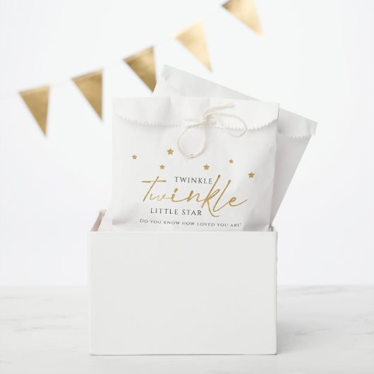 Cute Gold Stars Twinkle Twinkle Baby shower Favor Bedankzakje (Feest)