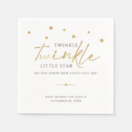Cute Gold Stars Twinkle Twinkle Baby shower Servet