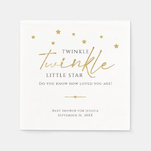 Cute Gold Stars Twinkle Twinkle Baby shower Servet