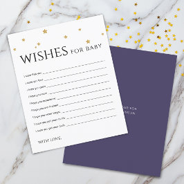 Cute Gold Stars Wishes for Baby Advice Kaart