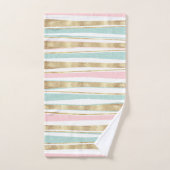 Cute Gold Stripes doodles roze design Bad Handdoek (Handdoek)