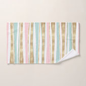 Cute Gold Stripes doodles roze design Bad Handdoek (Handdoek)