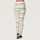 Cute Gold Stripes doodles roze design Leggings (Achterkant)