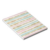 Cute Gold Stripes doodles roze design Notitieblok (Schuin)