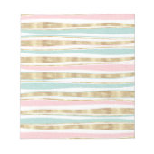 Cute Gold Stripes doodles roze design Notitieblok (Voorkant)